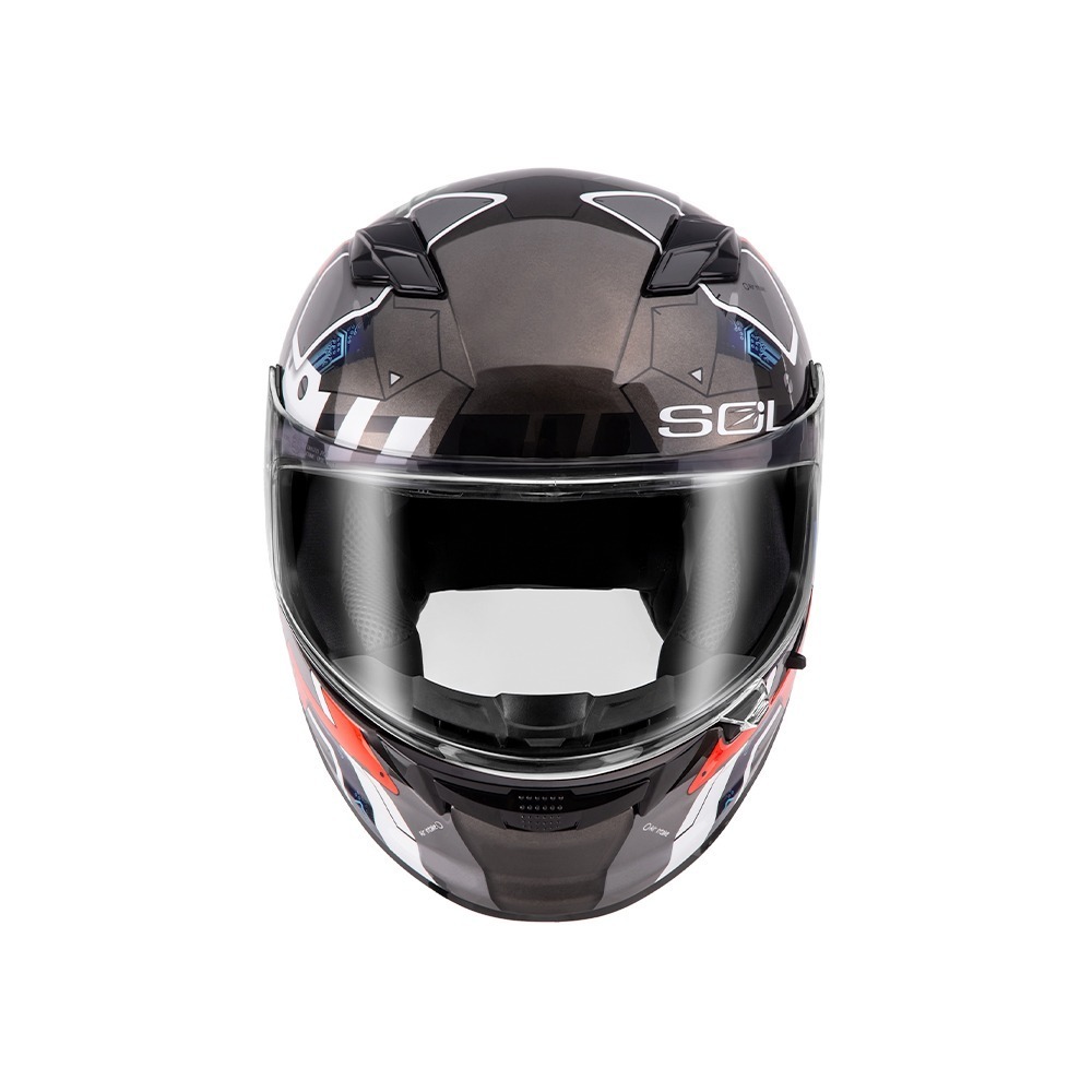 SOL SF-6 機動裝甲 鐵灰/紅 彩繪 全罩式安全帽 內墨片