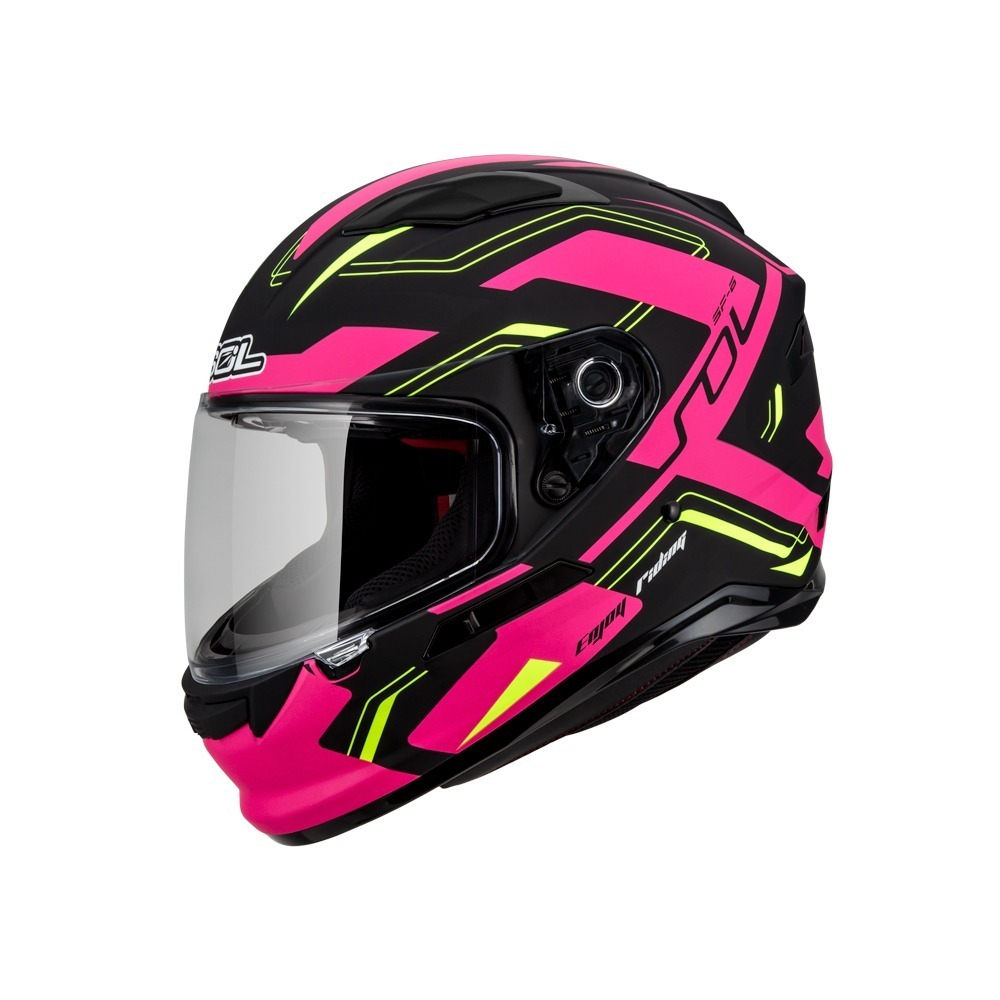 SOL SF-6 超新星 消光黑/粉黃 全罩式安全帽 內墨片