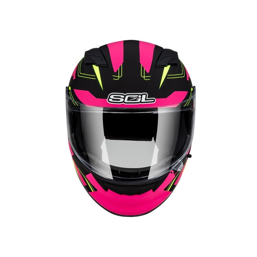 SOL SF-6 超新星 消光黑/粉黃 全罩式安全帽 內墨片