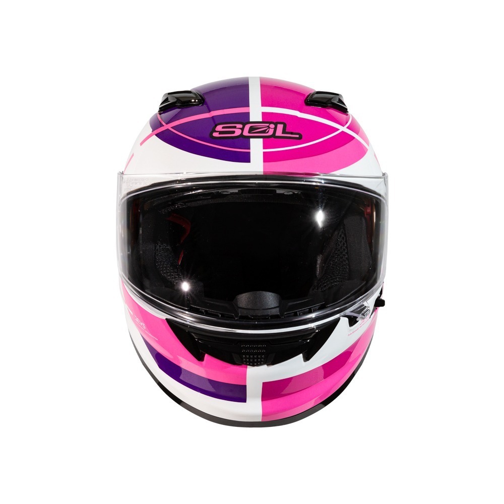 SOL SF-6 超視界 白/紫粉 全罩式安全帽 內墨片