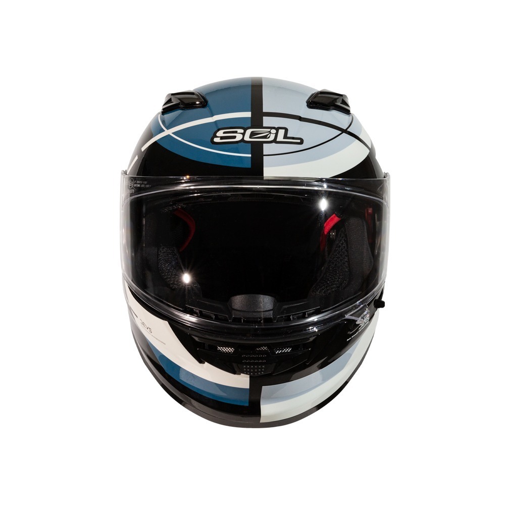 SOL SF-6 超視界 黑/藍灰 全罩式安全帽 內墨片