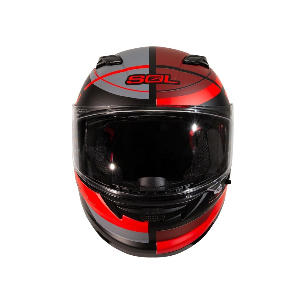 SOL SF-6 超視界 消光黑/灰紅 全罩式安全帽 內墨片