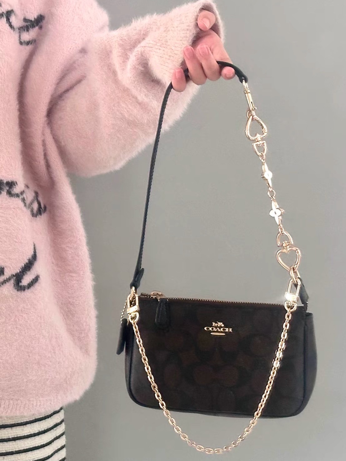 COACH NOLITA 復古經典老花印花 麻將包 胡桃木色