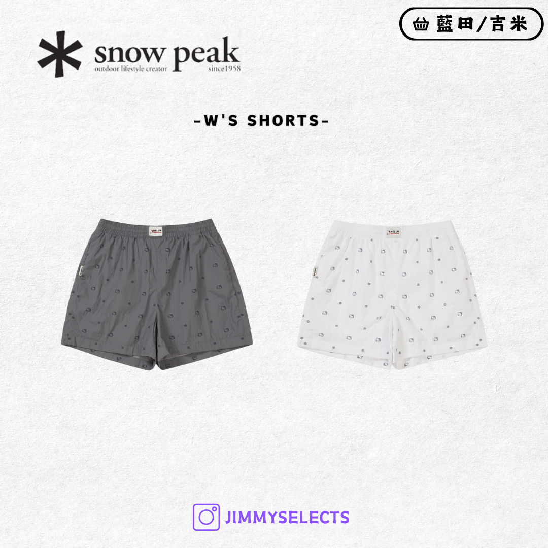 【代購】Snow Peak X Hello Kitty 女 Shorts 輕便 居家 休閒褲 短褲 S25MWFHP81