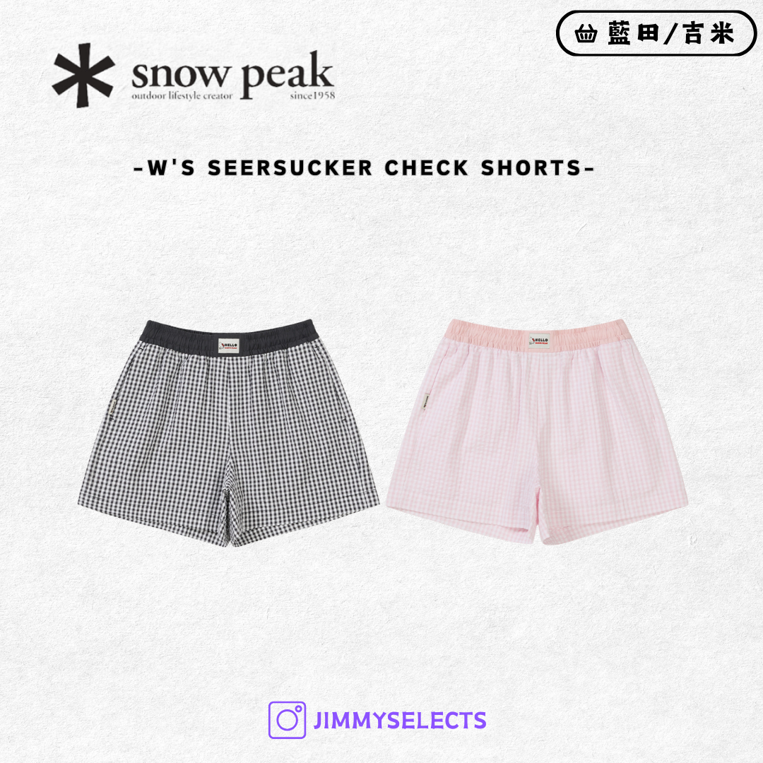 【代購】Snow Peak X Hello Kitty 女 泡泡紗 格紋 休閒 短褲 S25MWFHP83