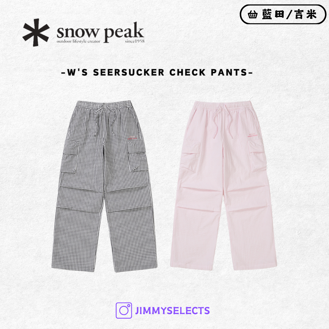 【代購】Snow Peak X Hello Kitty 女 泡泡紗 格紋 休閒 長褲 S25MWFPT83