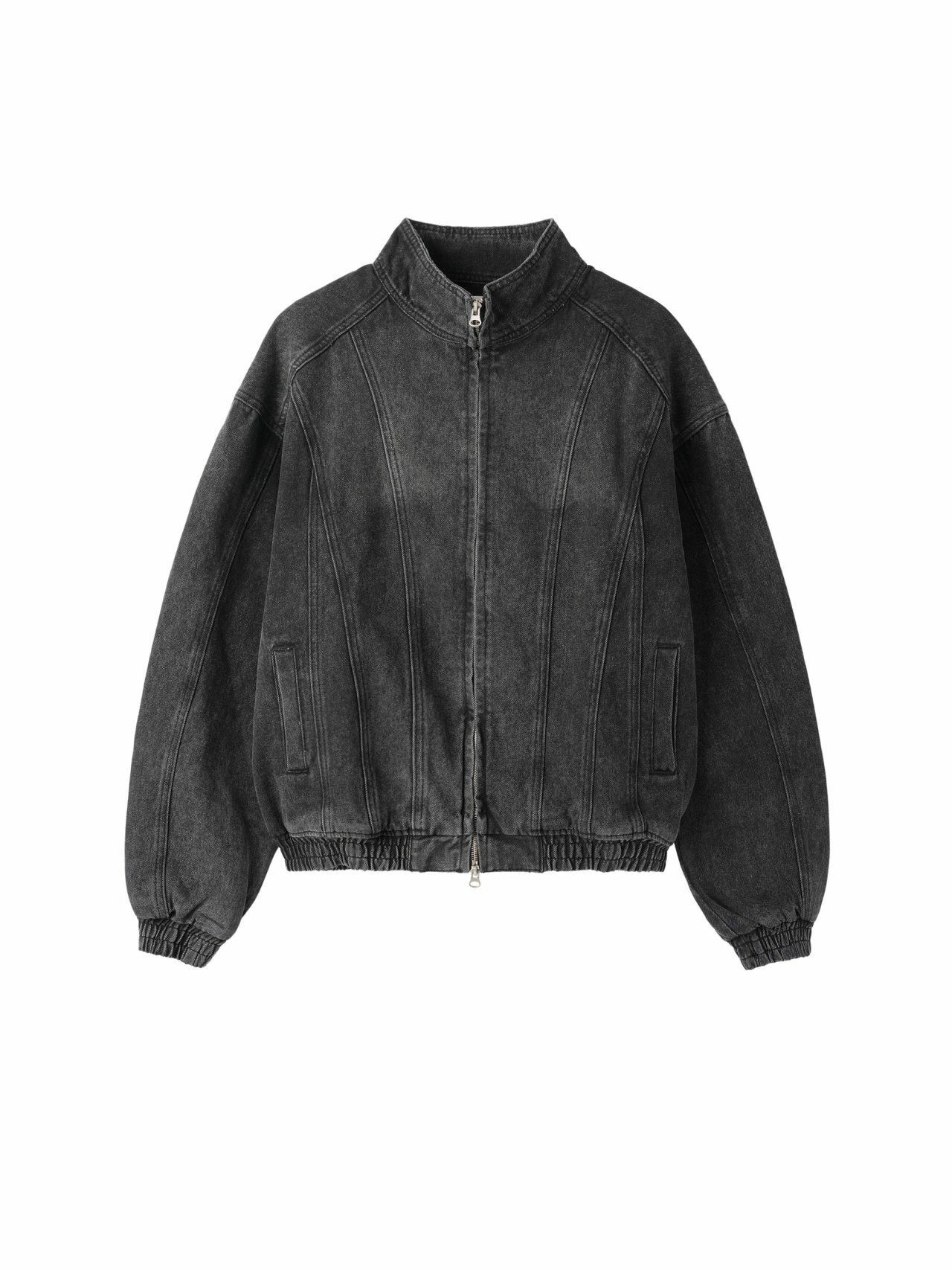 洗水企領拉鍊牛仔褸 Lowell-033JK