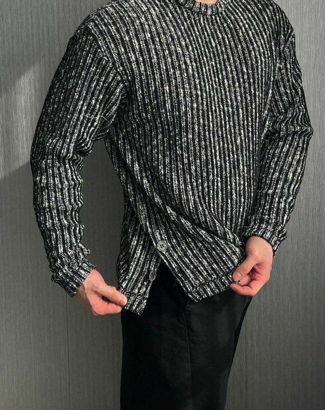 圓領直紋針織衫 Lowell-034T