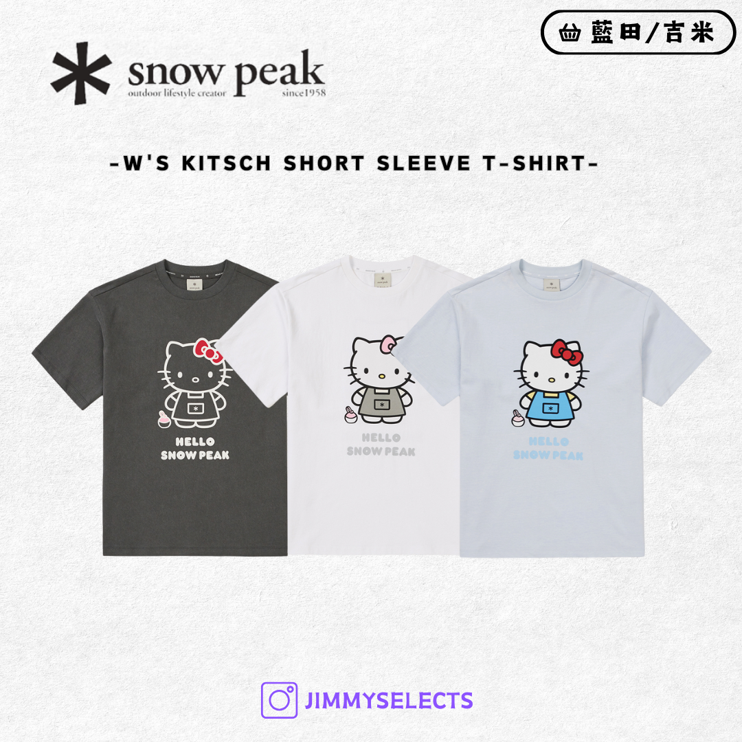 【代購】Snow Peak X Hello Kitty 女 Kitsch 圖案 短袖 S25MWFTS89