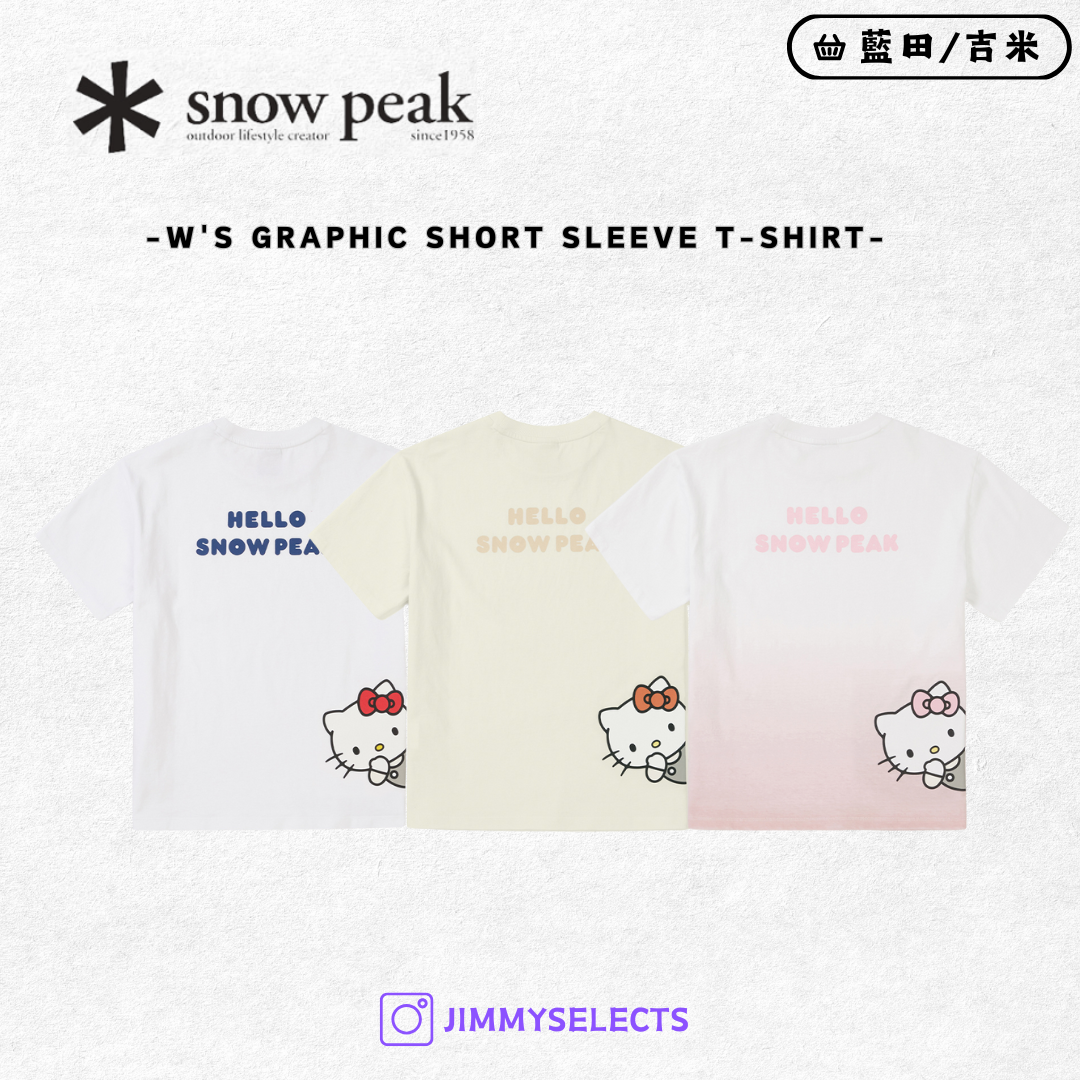 【代購】Snow Peak X Hello Kitty 女 Graphic 背圖案 短袖 S25MWFTS83