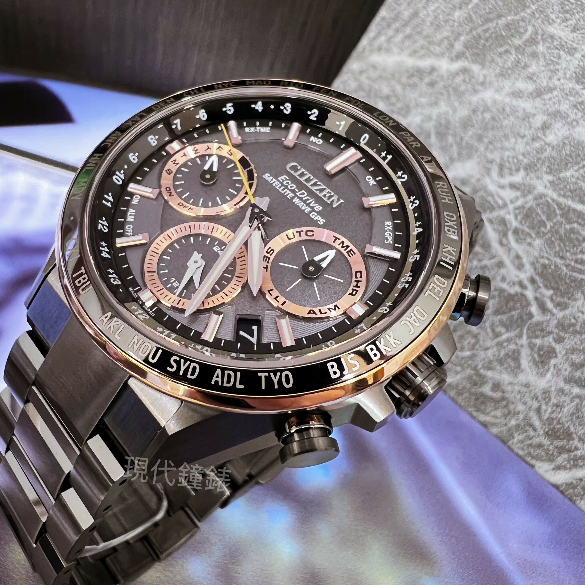 【CITIZEN星辰】GPS衛星對時 經典黑鈦金屬男錶CC4016-67E 44.3mm 現代鐘錶