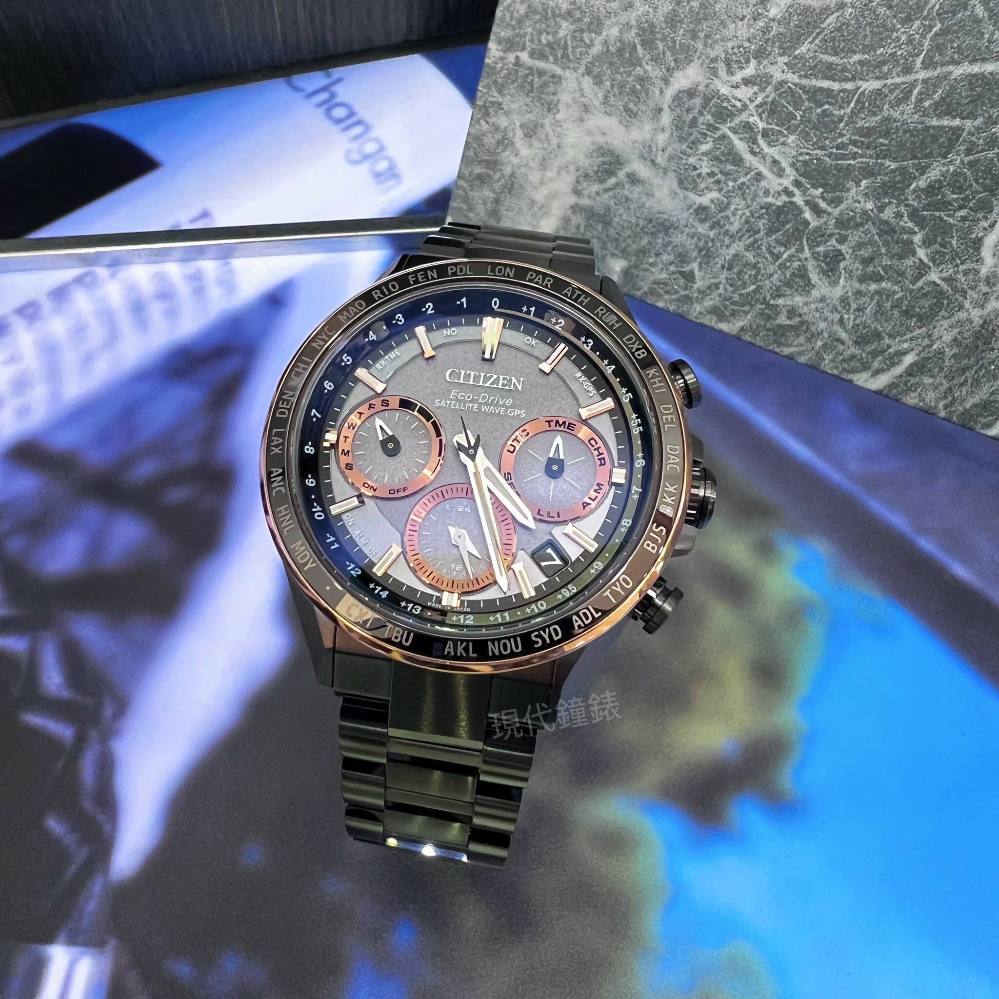 【CITIZEN星辰】GPS衛星對時 經典黑鈦金屬男錶CC4016-67E 44.3mm 現代鐘錶