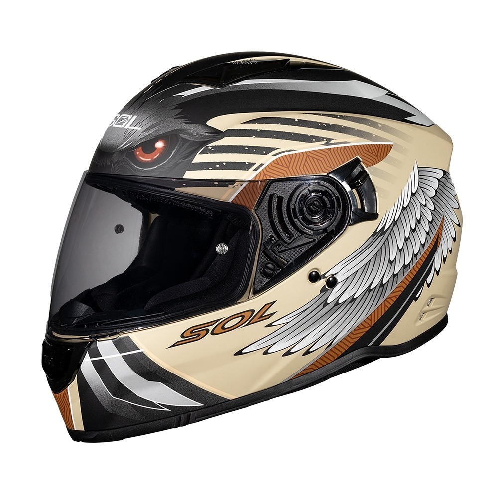 SOL SF-7 老鷹 消光砂/棕 彩繪 全罩式安全帽 內墨片