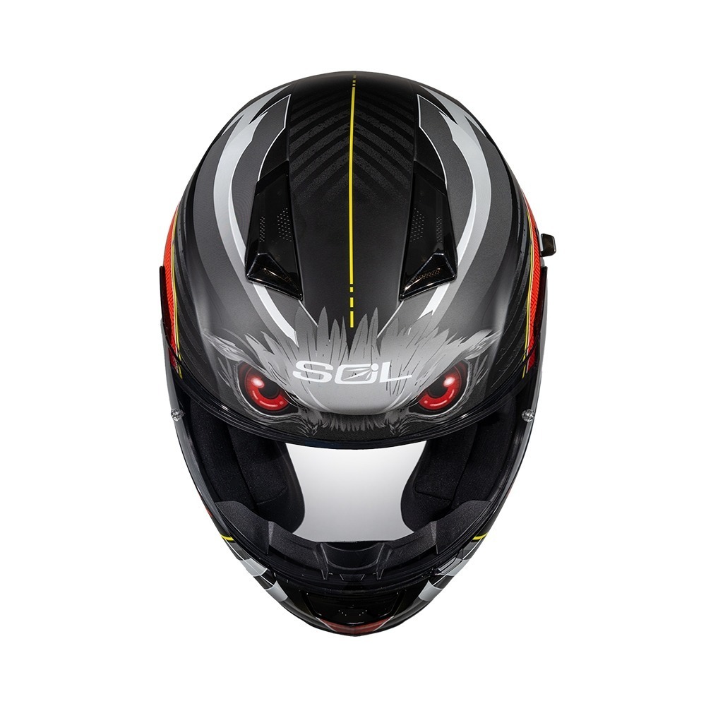 SOL SF-7 老鷹 消光黑/紅 彩繪 全罩式安全帽 內墨片