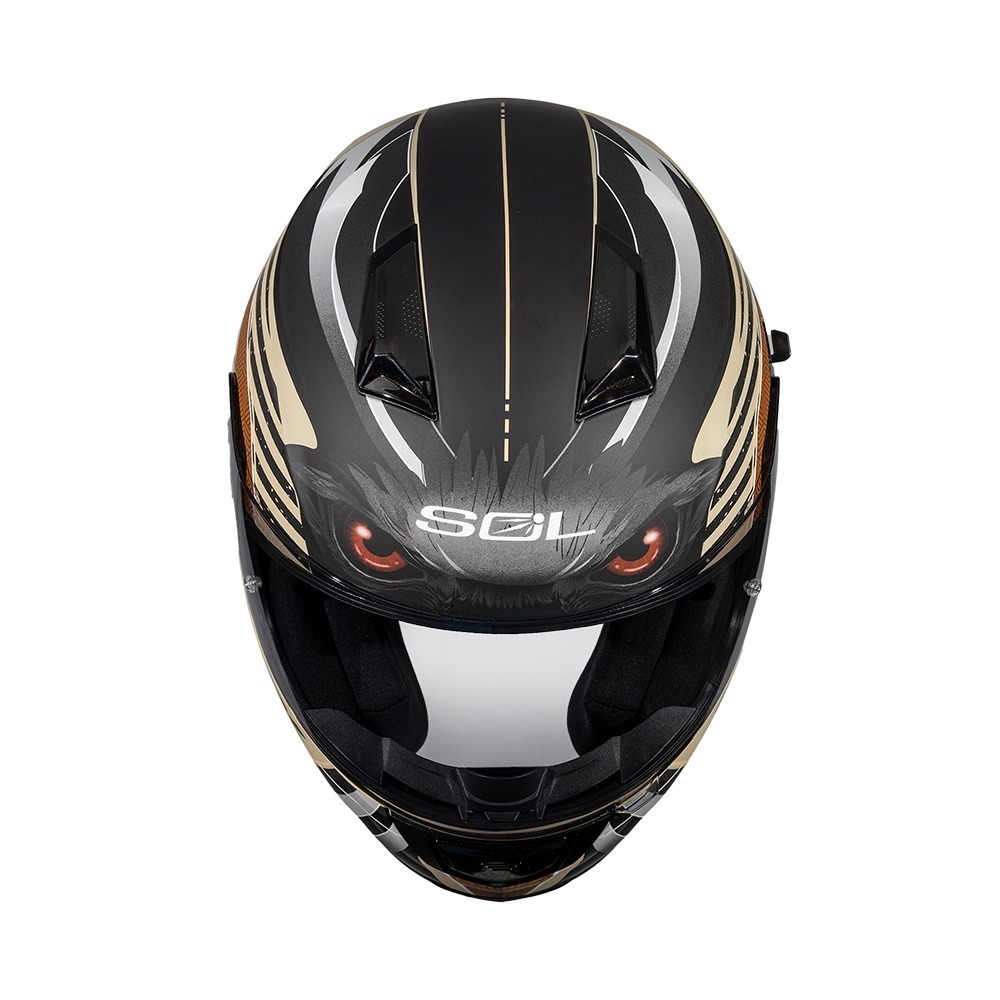 SOL SF-7 老鷹 消光砂/棕 彩繪 全罩式安全帽 內墨片