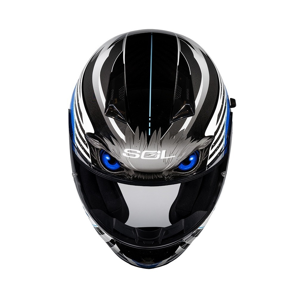 SOL SF-7 老鷹 白/藍 彩繪 全罩式安全帽 內墨片