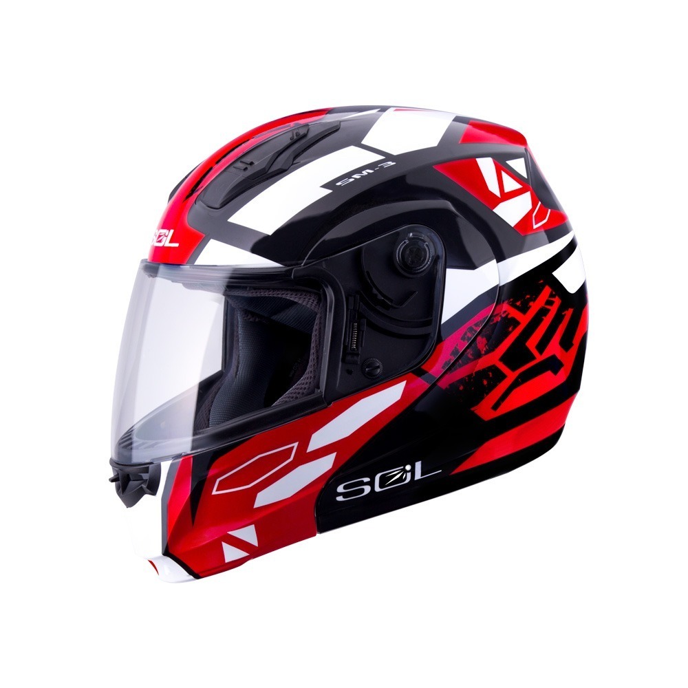 SOL SM-3 戰將 黑/紅白 彩繪 可掀式安全帽 可樂帽