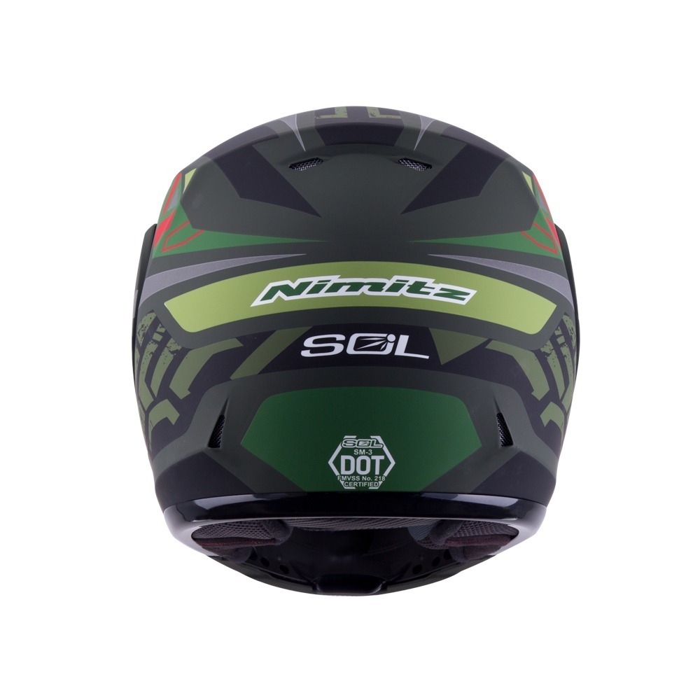 SOL SM-3 戰將 消光軍綠/草綠 彩繪 可掀式安全帽 可樂帽