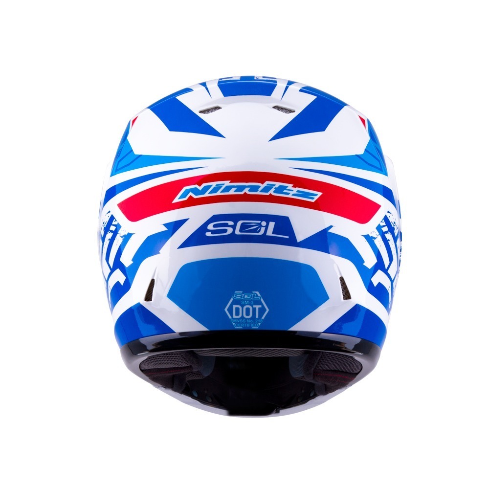SOL SM-3 戰將 白/藍紅 彩繪 可掀式安全帽 可樂帽