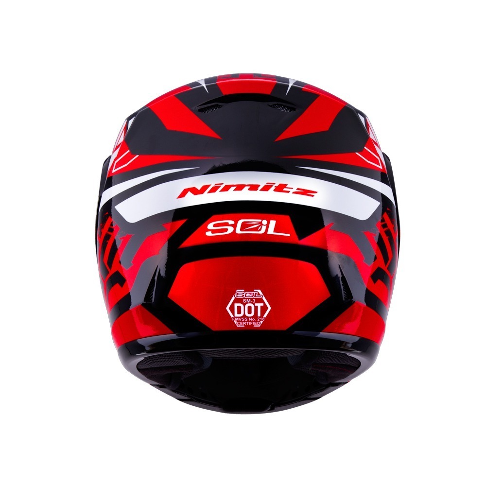 SOL SM-3 戰將 黑/紅白 彩繪 可掀式安全帽 可樂帽