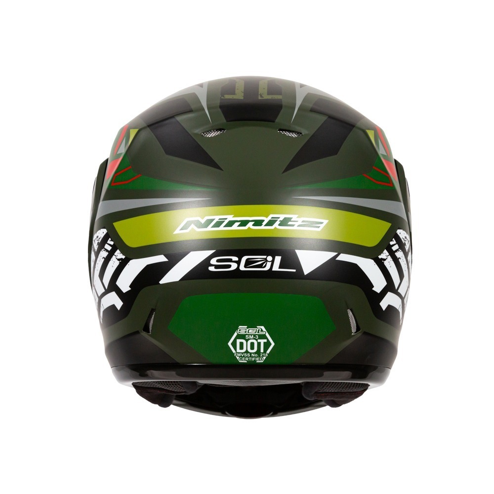 SOL SM-3 戰將 消光軍綠/白 彩繪 可掀式安全帽 可樂帽
