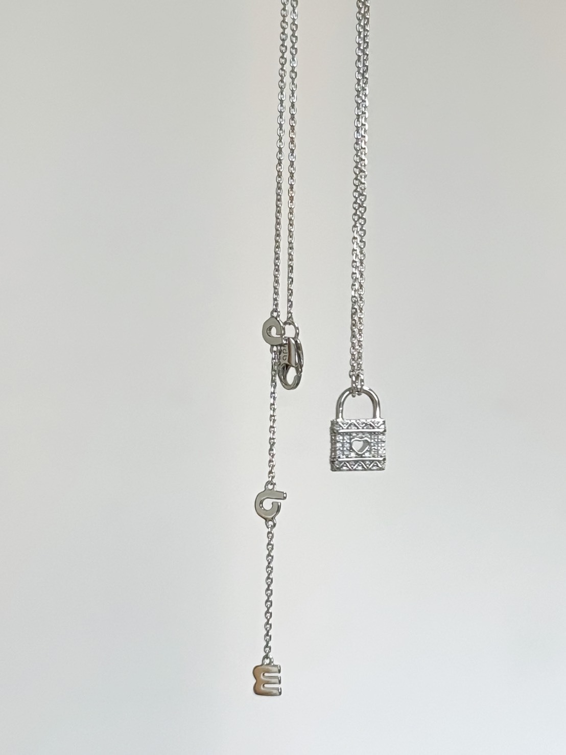 APM FUN CRAZY LOVE 迷你滿鑽鑲石 愛心吊墜鎖 925銀