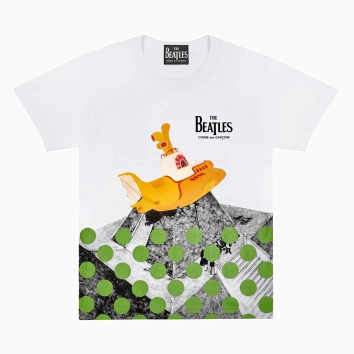 COMME DES GARGONS x THE BEATLES GREEN DOT SUBMARINE T-SHIRT (UNISEX) - WHITE PRE ORDER ITEM (預訂中)