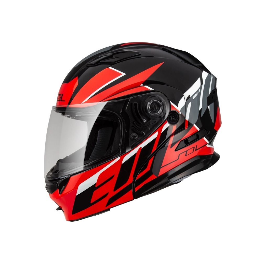 SOL SM-5 裂變 黑/紅 彩繪 可掀式安全帽 可樂帽