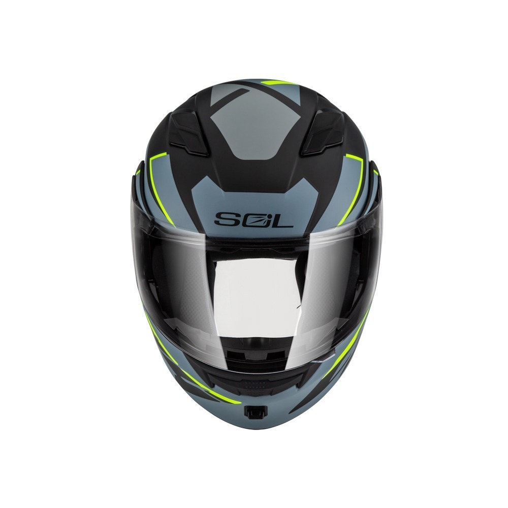 SOL SM-5 裂變 消光黑/灰黃 彩繪 可掀式安全帽 可樂帽