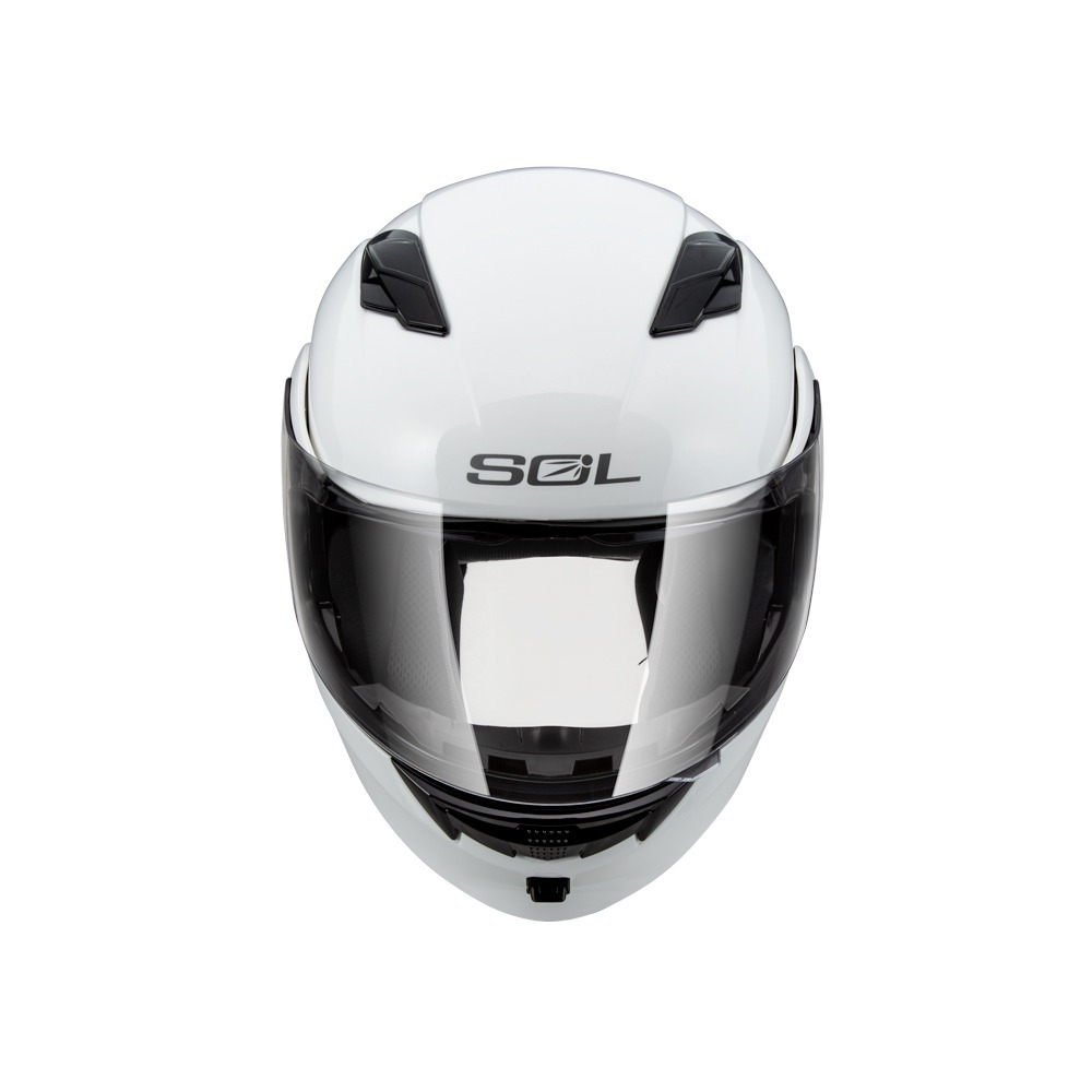 SOL SM-5 亮光白 素色 可掀式安全帽 可樂帽