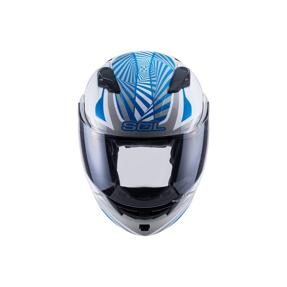 SOL SM-5 迷幻 白/灰藍 彩繪 可掀式安全帽 可樂帽