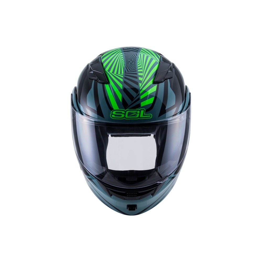SOL SM-5 迷幻 黑/綠 彩繪 可掀式安全帽 可樂帽