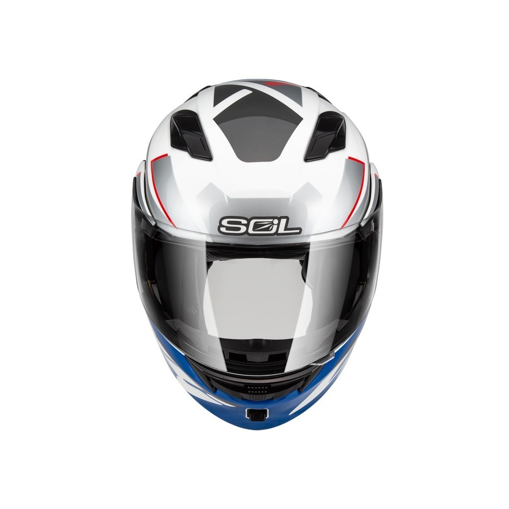 SOL SM-5 裂變 白/藍紅 彩繪 可掀式安全帽 可樂帽