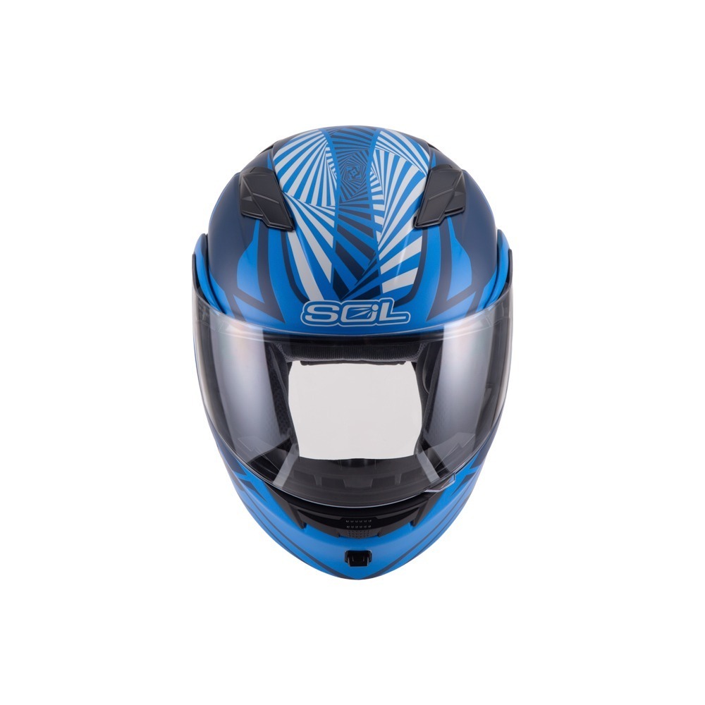 SOL SM-5 迷幻 消光藍/白 彩繪 可掀式安全帽 可樂帽