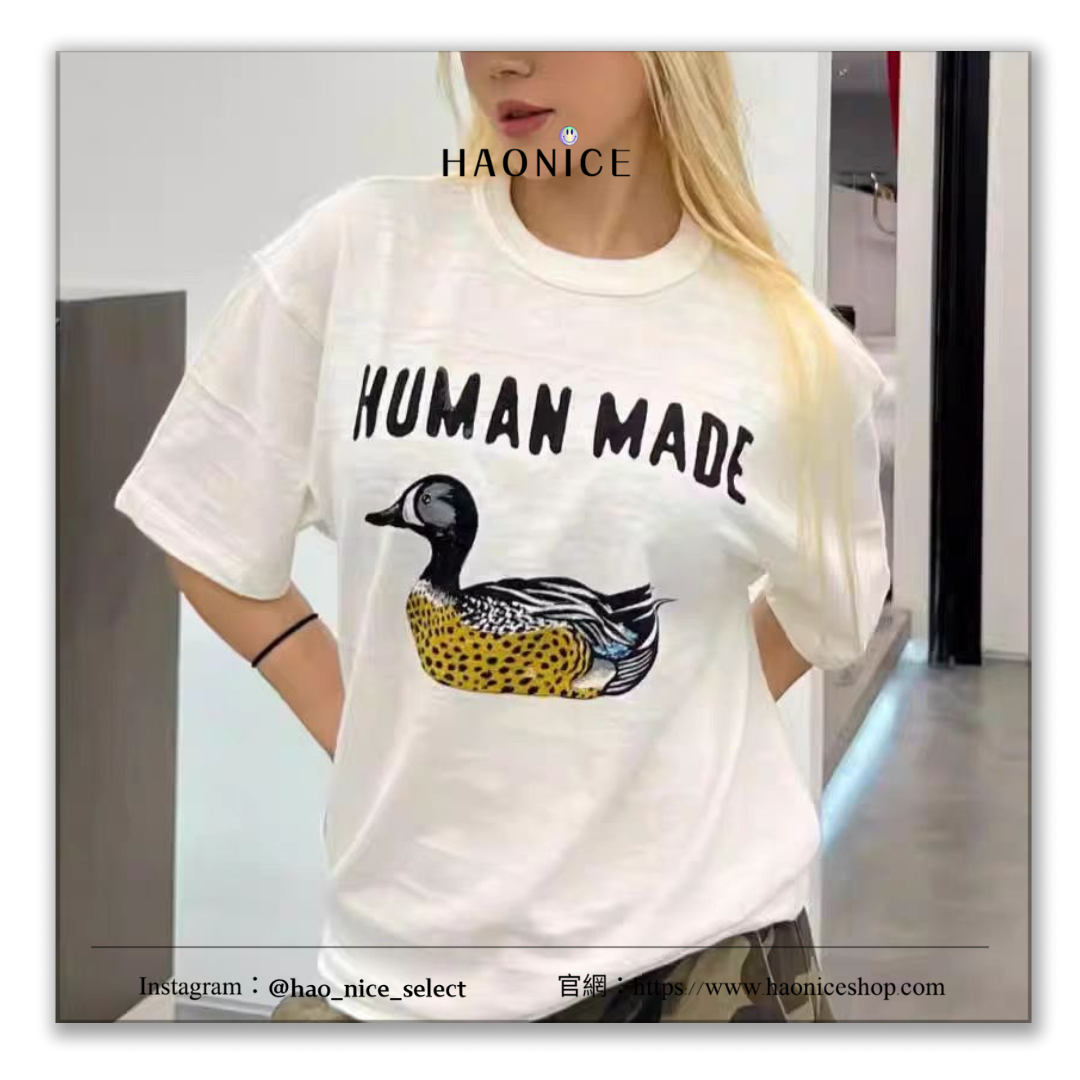 【HAO NICE 】日本🇯🇵潮流 HUMAN MADE 25SS 春夏新款 GRAP T-SHIRT可愛墨風斑點卡通鴨子🦆 日系必備短T❤️