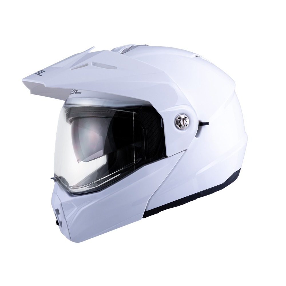 SOL SM-6P 亮光白 素色 複合可掀式安全帽 內墨片