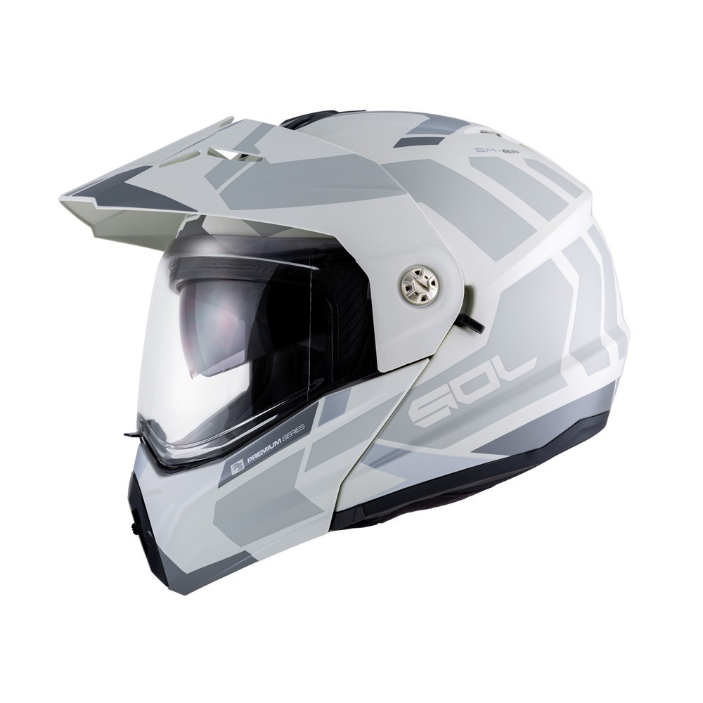 SOL SM-6P 前衛者 消光灰/銀 彩繪 複合可掀式安全帽 內墨片