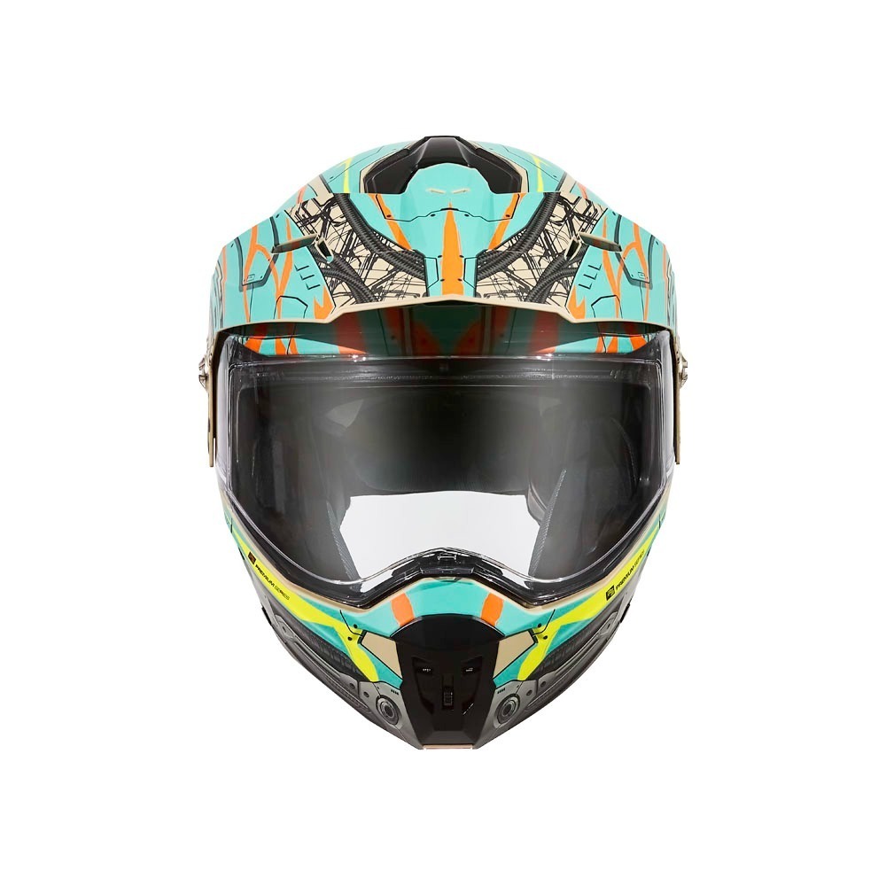 SOL SM-6P 賽博格 消光沙漠黃/橘 彩繪 複合可掀式安全帽 內墨片