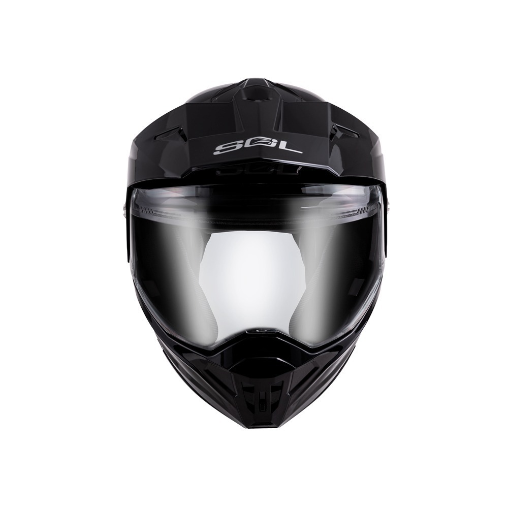 SOL SM-6P 亮光黑 素色 複合可掀式安全帽 內墨片