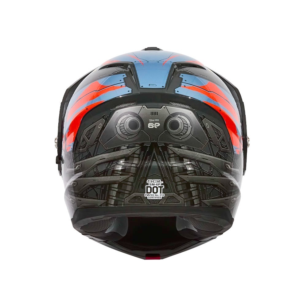 SOL SM-6P 賽博格 墨綠/紅黃 彩繪 複合可掀式安全帽 內墨片