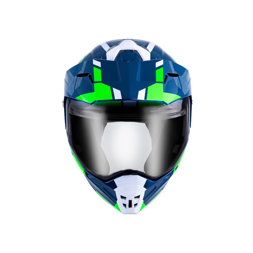 SOL SM-6P 前衛者 藍/白綠 彩繪 複合可掀式安全帽 內墨片