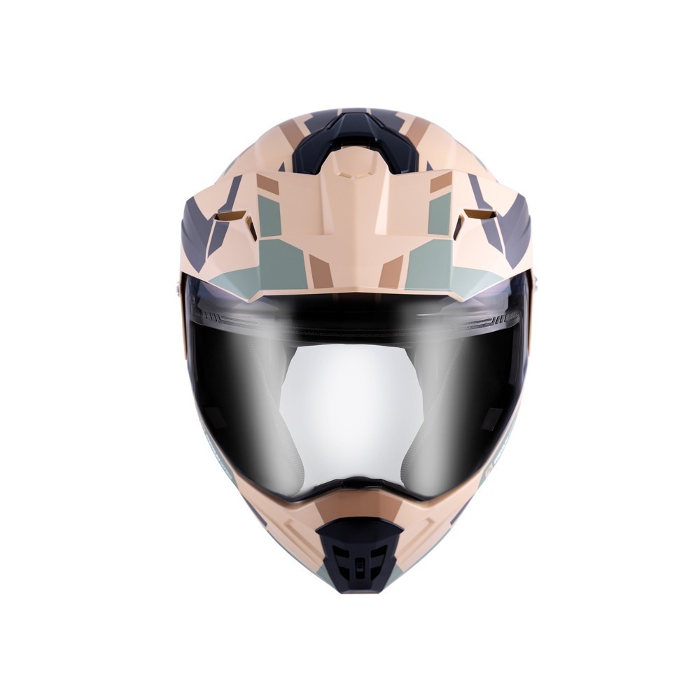 SOL SM-6P 前衛者 消光沙漠黃/銀 彩繪 複合可掀式安全帽 內墨片