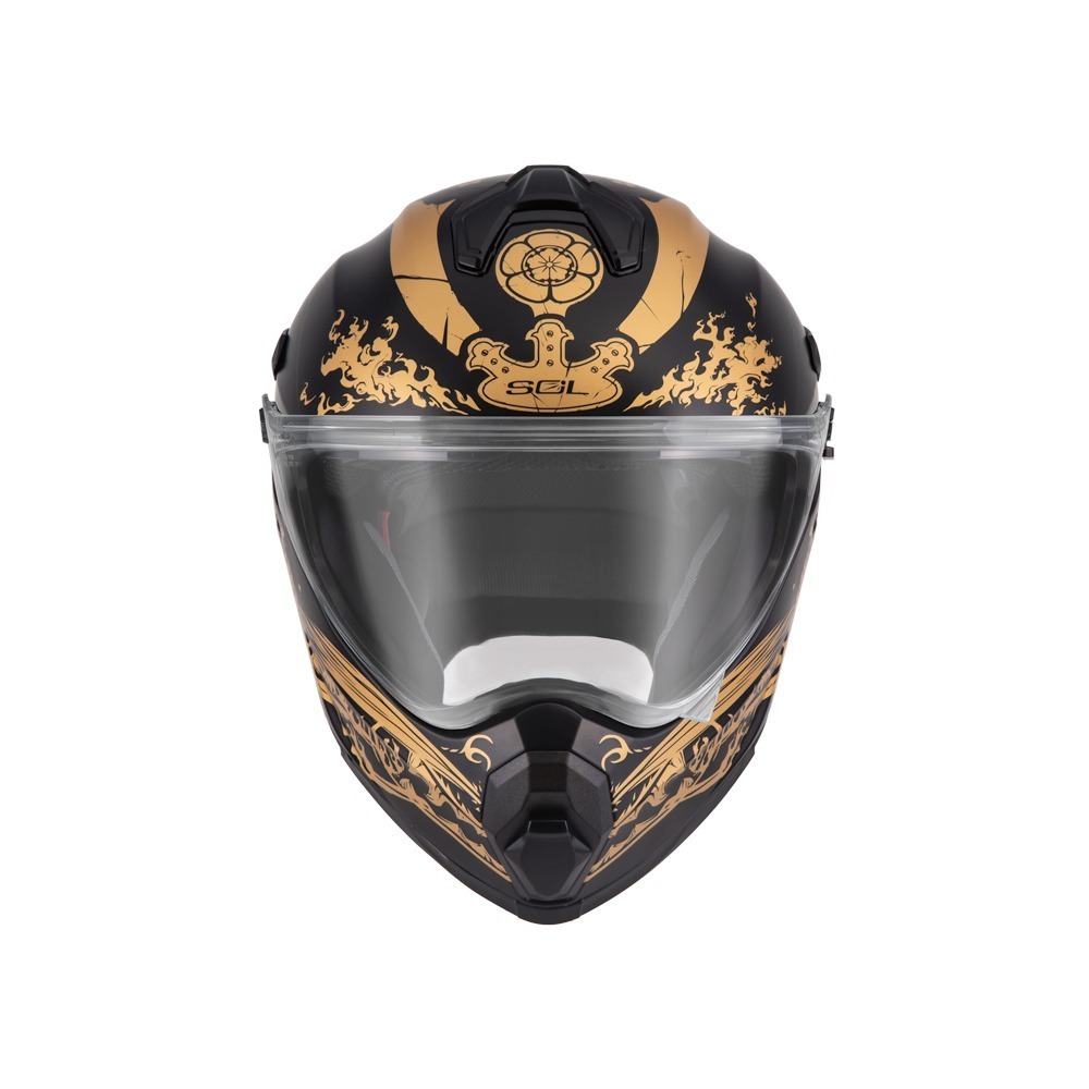 SOL SS-2P 織田信長 消光黑/金 彩繪 複合式安全帽（帽舌需另加購）