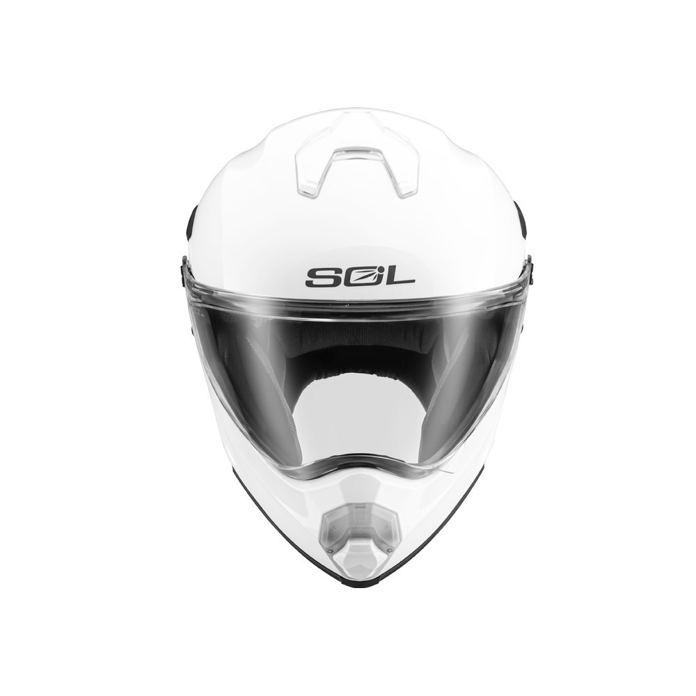 SOL SS-2P 亮光白 素色 複合式安全帽（帽舌需另加購）