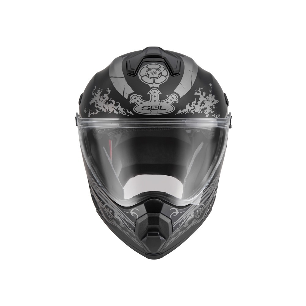 SOL SS-2P 織田信長 消光黑/銀 彩繪 複合式安全帽（帽舌需另加購）