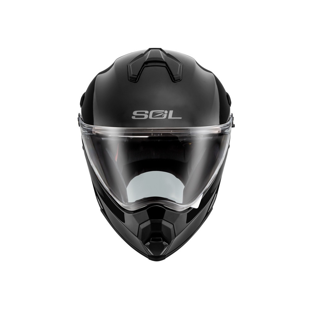 SOL SS-2P 亮光黑 素色 複合式安全帽（帽舌需另加購）