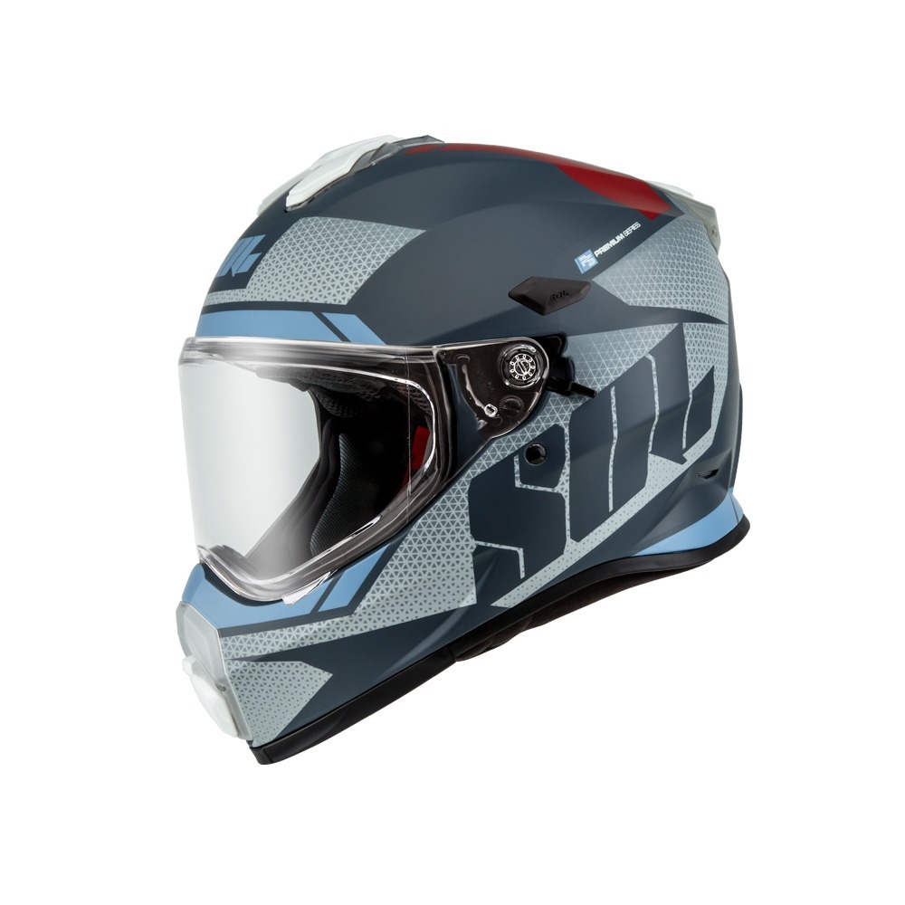 SOL SS-2P 太空漫遊 消光藍/灰 彩繪 複合式安全帽（帽舌需另加購）