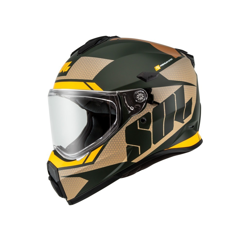 SOL SS-2P 太空漫遊 消光綠/棕 彩繪 複合式安全帽（帽舌需另加購）