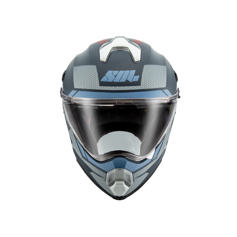 SOL SS-2P 太空漫遊 消光藍/灰 彩繪 複合式安全帽（帽舌需另加購）