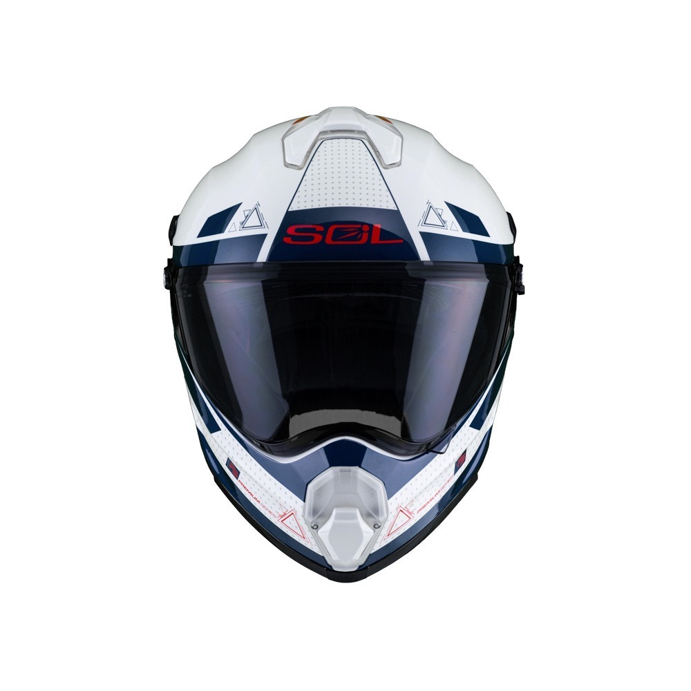 SOL SS-2P 拓荒者 白/藍 彩繪 複合式安全帽（帽舌需另加購）